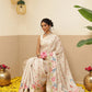 Kalamkari Printed Art Silk Festive Saree With Unstitched Blouse Piece