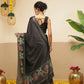 Kalamkari Printed Art Silk Festive Saree With Unstitched Blouse Piece