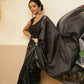 Kalamkari Printed Art Silk Festive Saree With Unstitched Blouse Piece