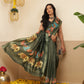 Elephant Printed Art Silk Festive Saree With Unstitched Blouse Piece