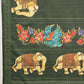 Elephant Printed Art Silk Festive Saree With Unstitched Blouse Piece
