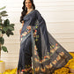 Animal Printed Art Silk Festive Saree With Unstitched Blouse Piece