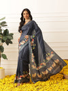 Animal Printed Art Silk Festive Saree With Unstitched Blouse Piece