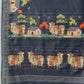 Animal Printed Art Silk Festive Saree With Unstitched Blouse Piece