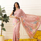 Floral Digital Printed Art Silk Festive Saree With Unstitched Blouse Piece