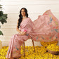 Floral Digital Printed Art Silk Festive Saree With Unstitched Blouse Piece