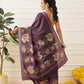 Kalamkari Printed Art Silk Festive Saree With Unstitched Blouse Piece