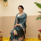 Elephant Printed Art Silk Festive Saree With Unstitched Blouse Piece