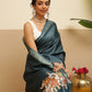 Elephant Printed Art Silk Festive Saree With Unstitched Blouse Piece