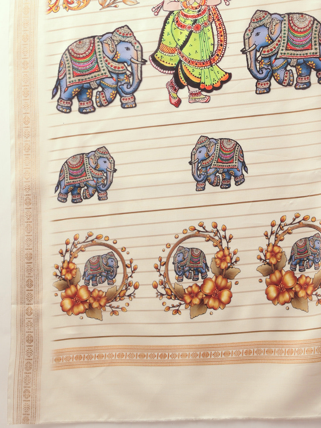 Digital Printed Festive Collection Mayli Tanjore Art Inspired Saree
