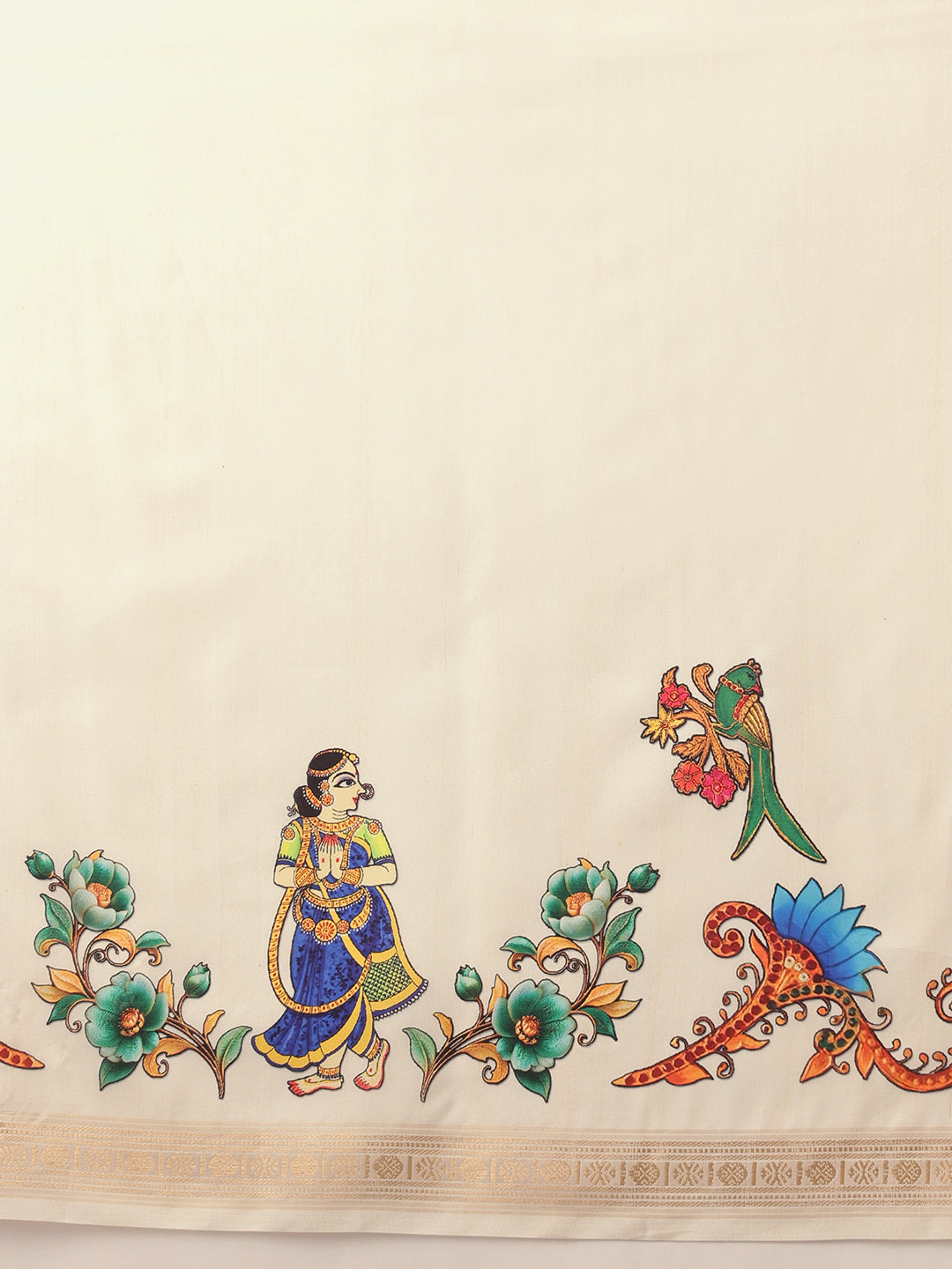 Digital Printed Festive Collection Mayli Tanjore Art Inspired Saree