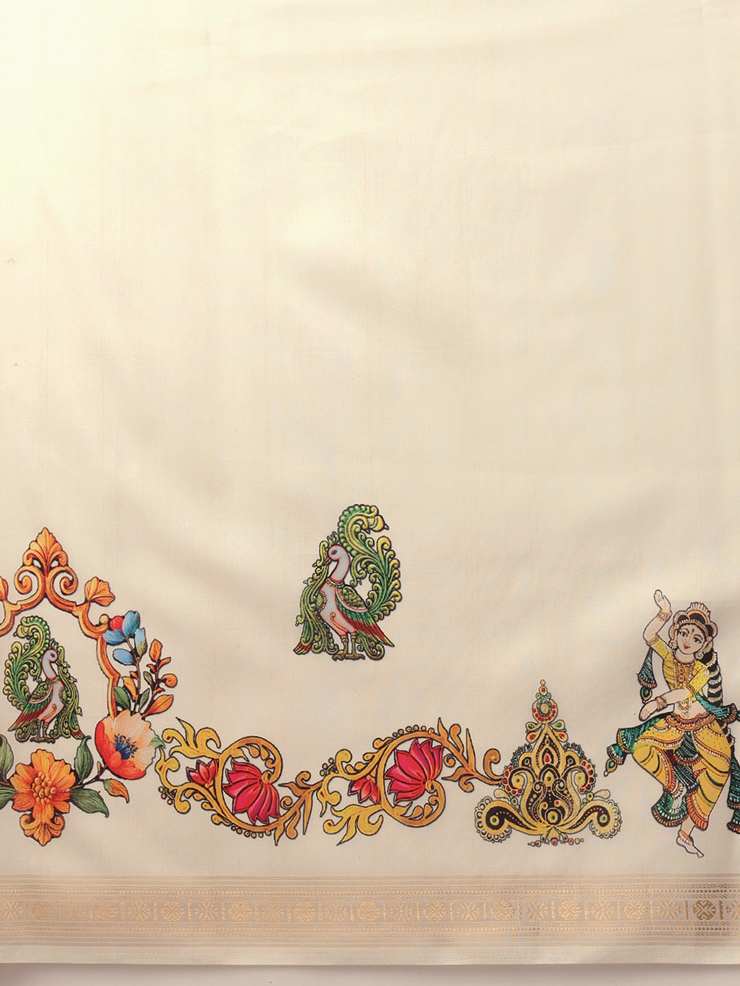 Digital Printed Festive Collection Mayli Tanjore Art Inspired Saree