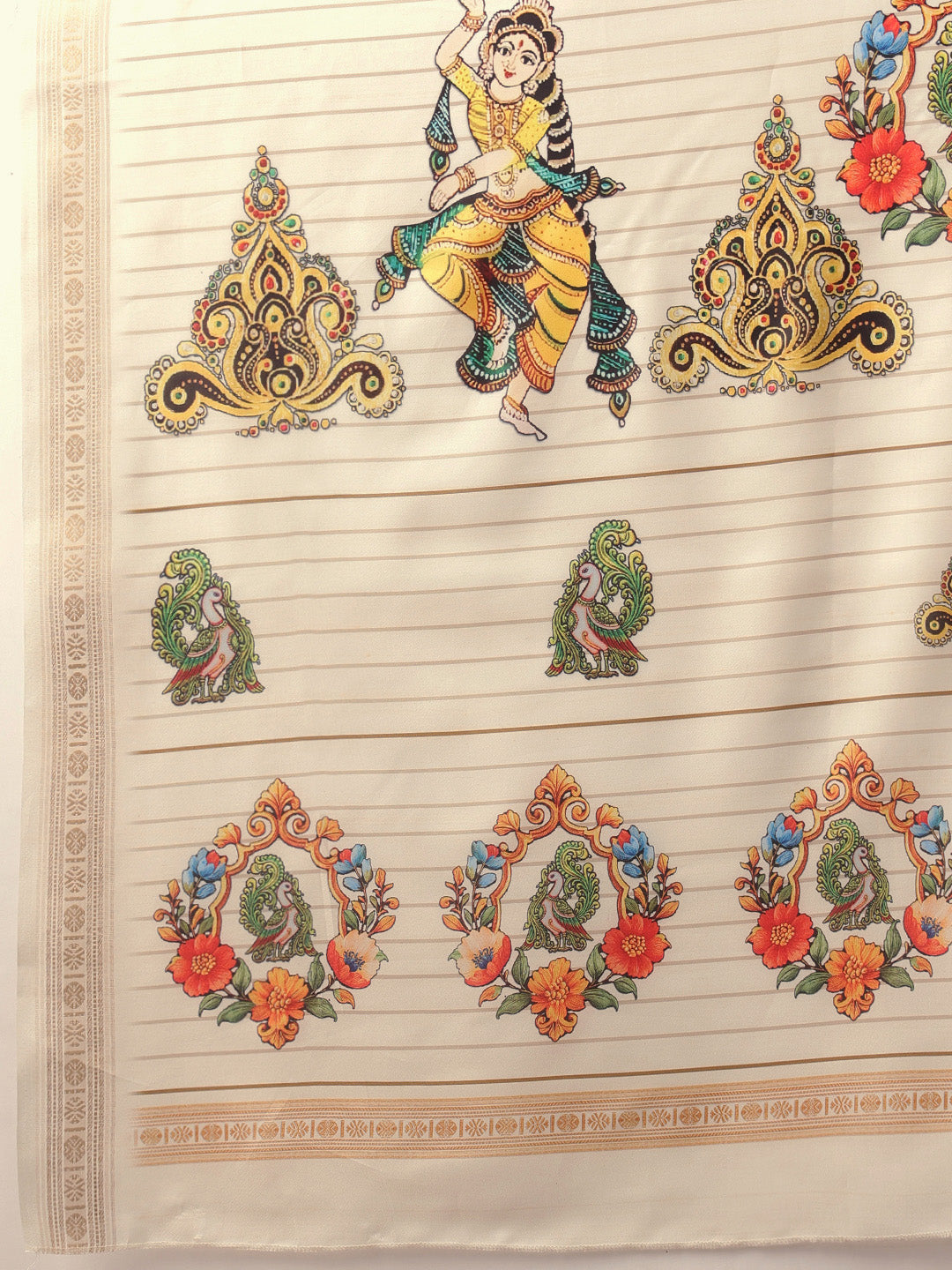 Digital Printed Festive Collection Mayli Tanjore Art Inspired Saree
