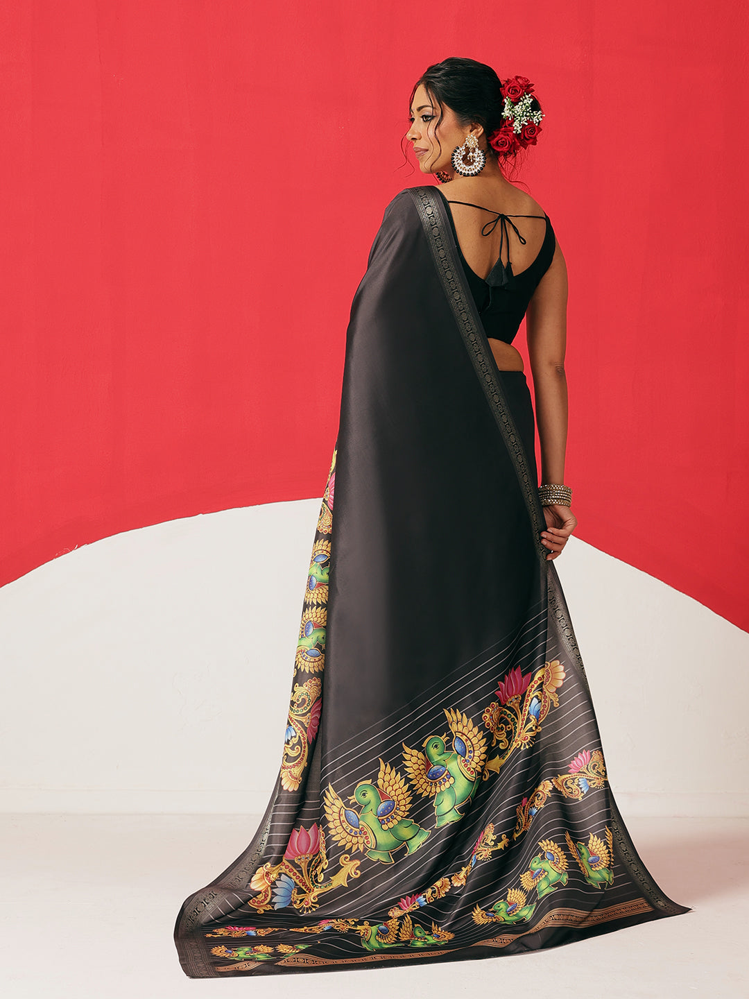 Digital Printed Premium Festive Saree with Tanjore Art Inspiration