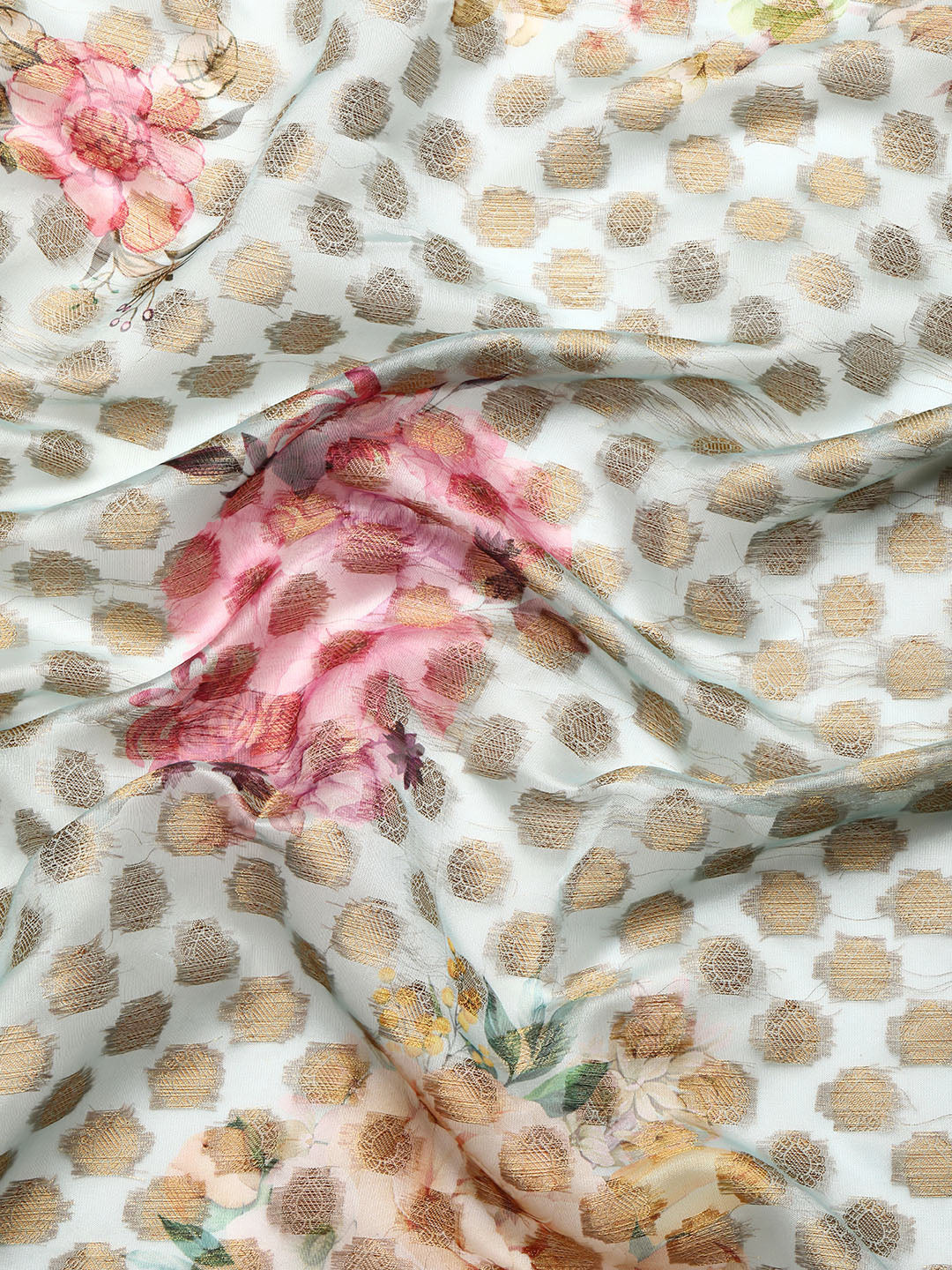 Kanjivaram Silk Zari Woven Digital Printed Saree