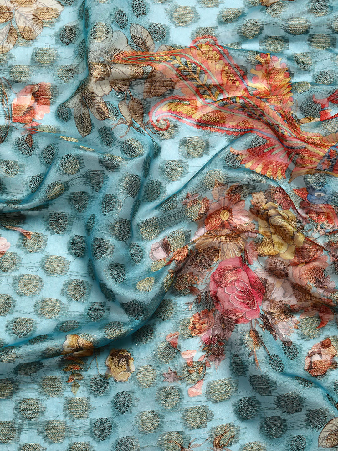 Kanjivaram Silk Zari Woven Digital Printed Saree