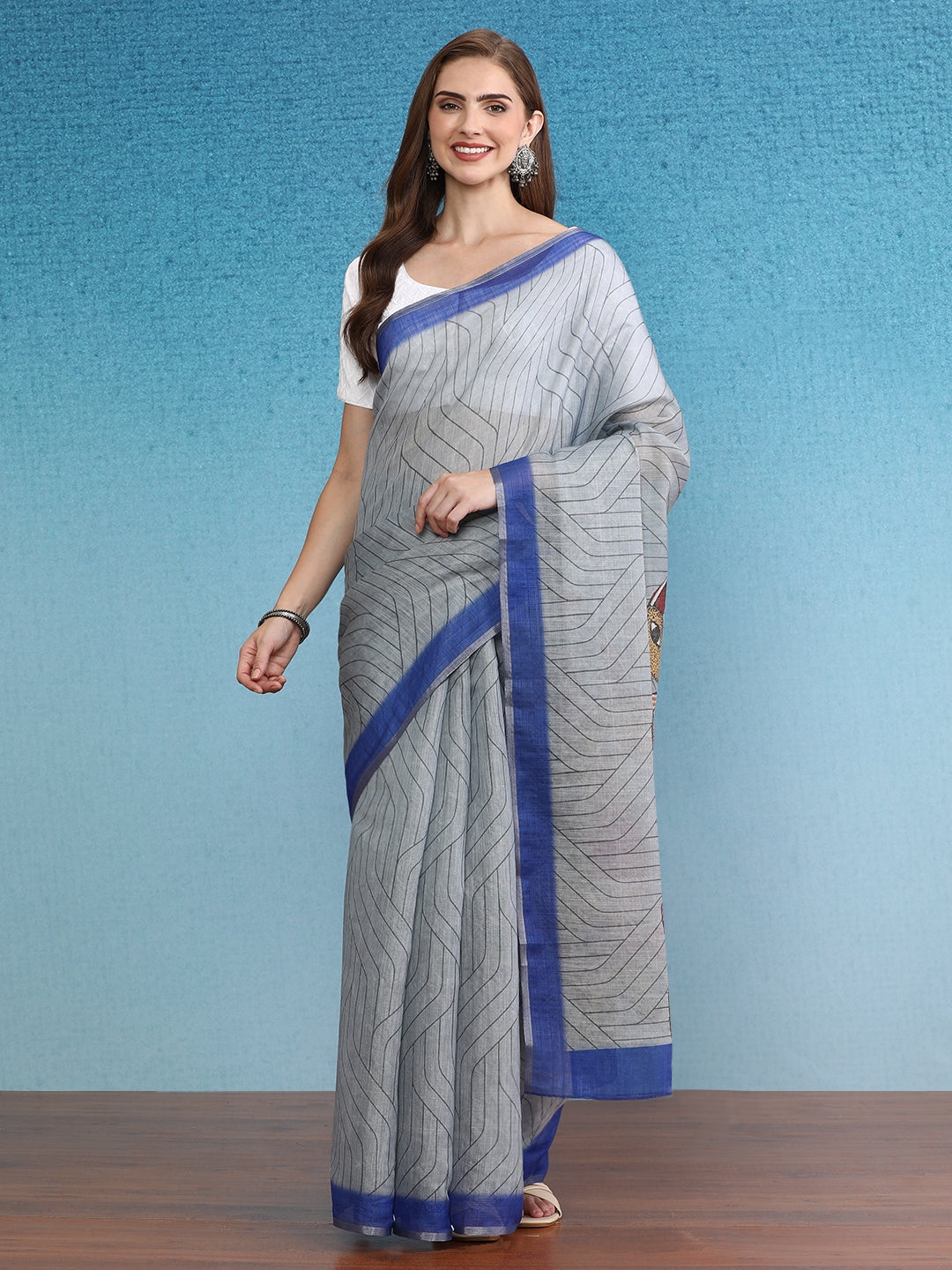 Cotton Zari Tissue Printed Saree
