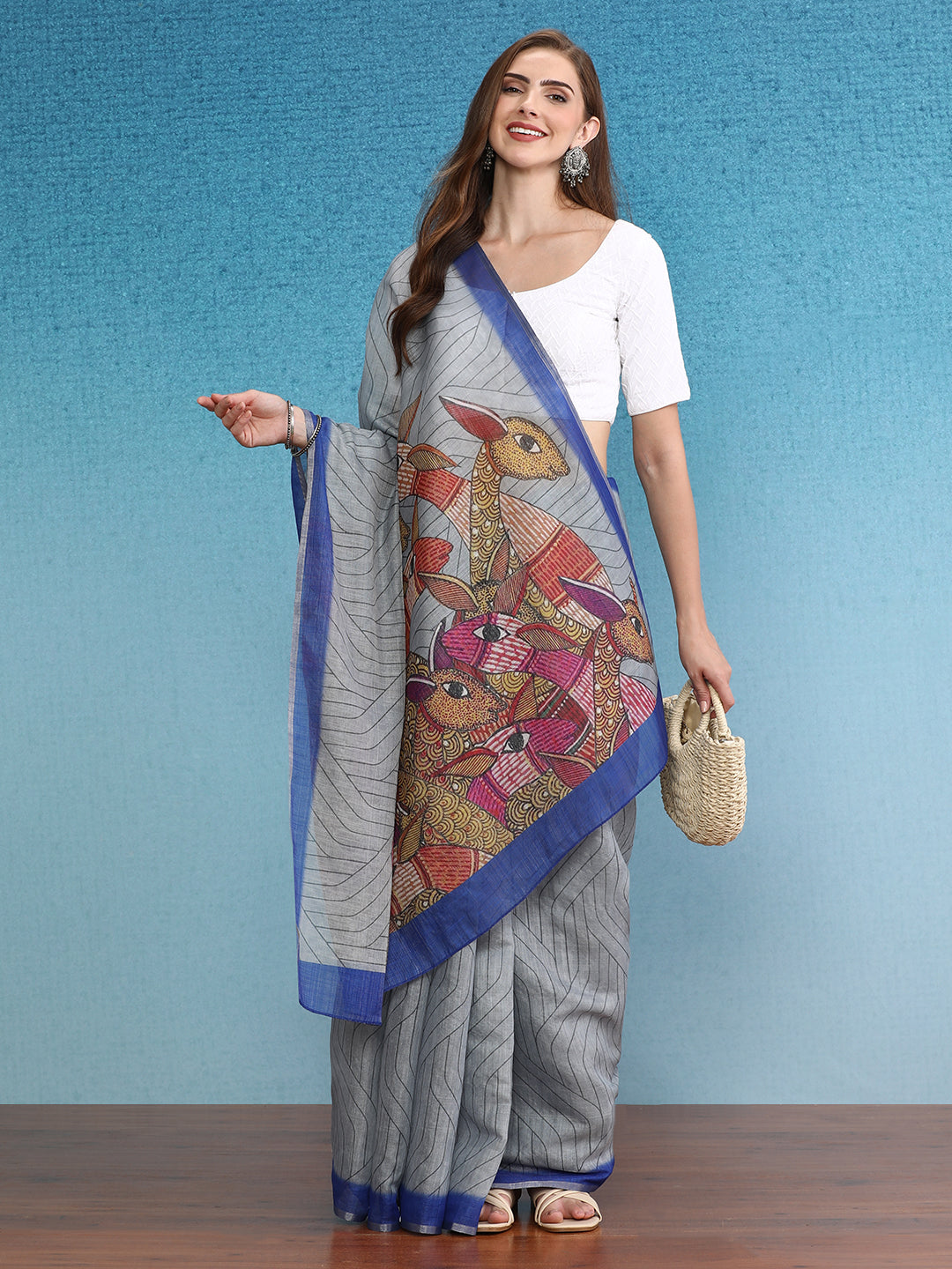Cotton Zari Tissue Printed Saree
