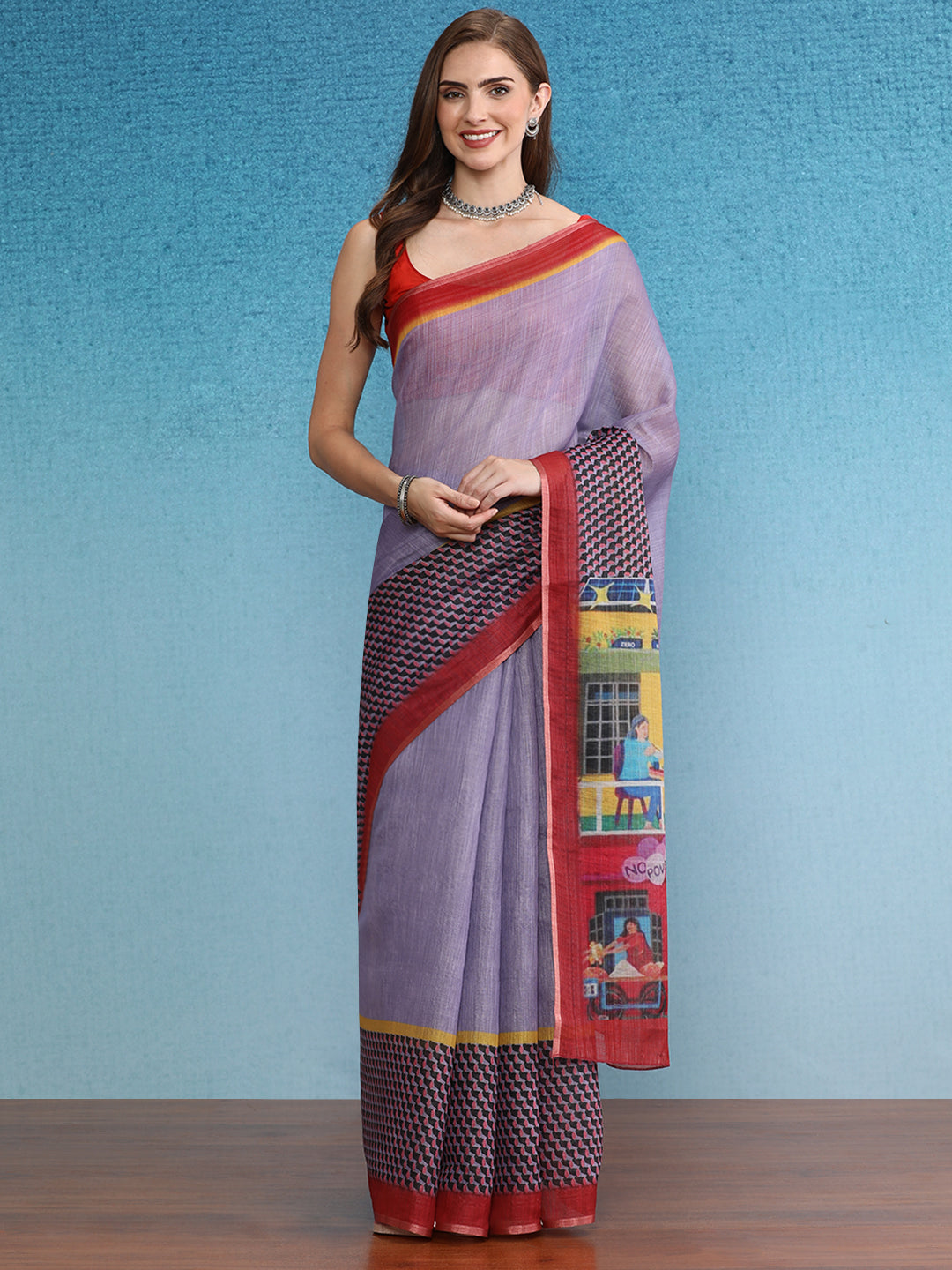 Cotton Zari Tissue Printed Saree