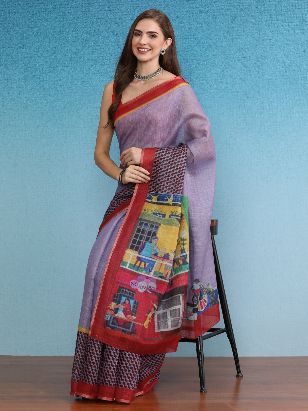 Cotton Zari Tissue Printed Saree
