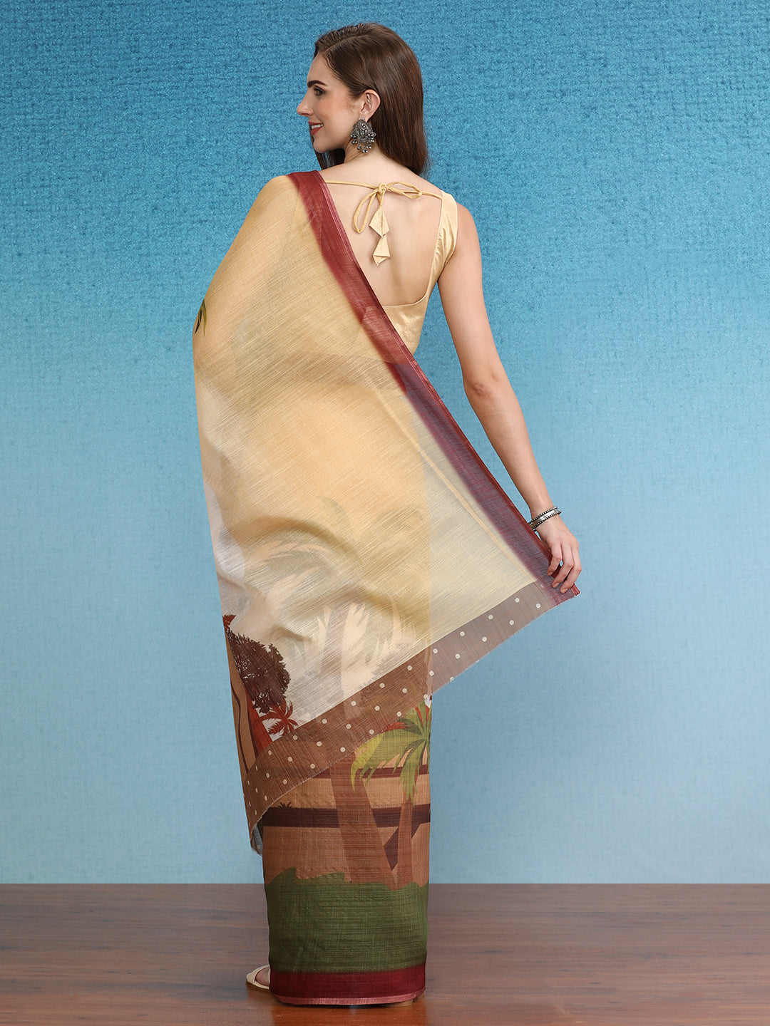 Cotton Zari Tissue Printed Saree