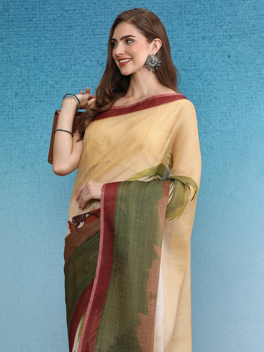 Cotton Zari Tissue Printed Saree