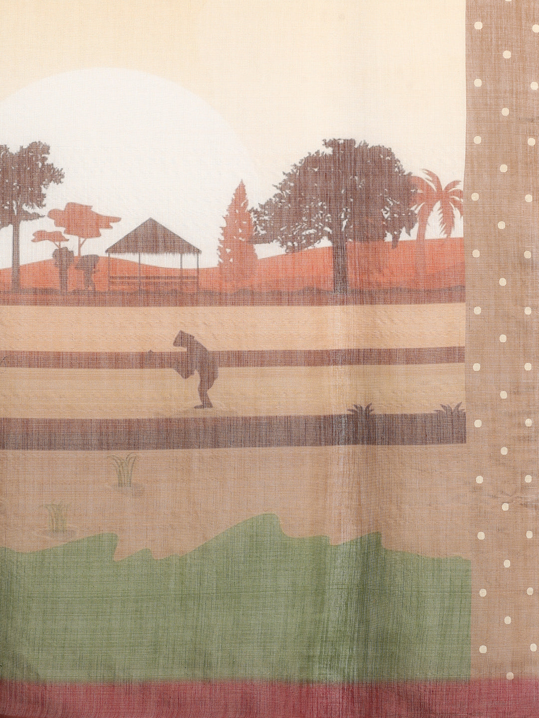 Cotton Zari Tissue Printed Saree