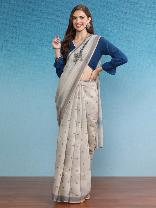 Cotton Zari Tissue Printed Saree
