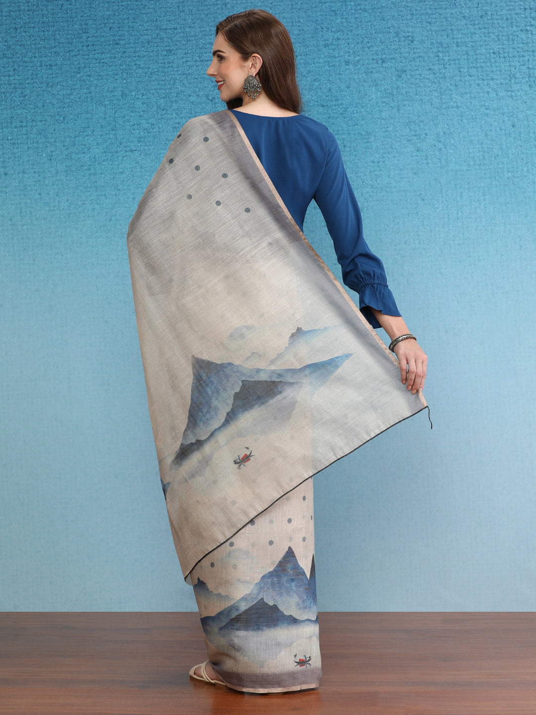 Cotton Zari Tissue Printed Saree