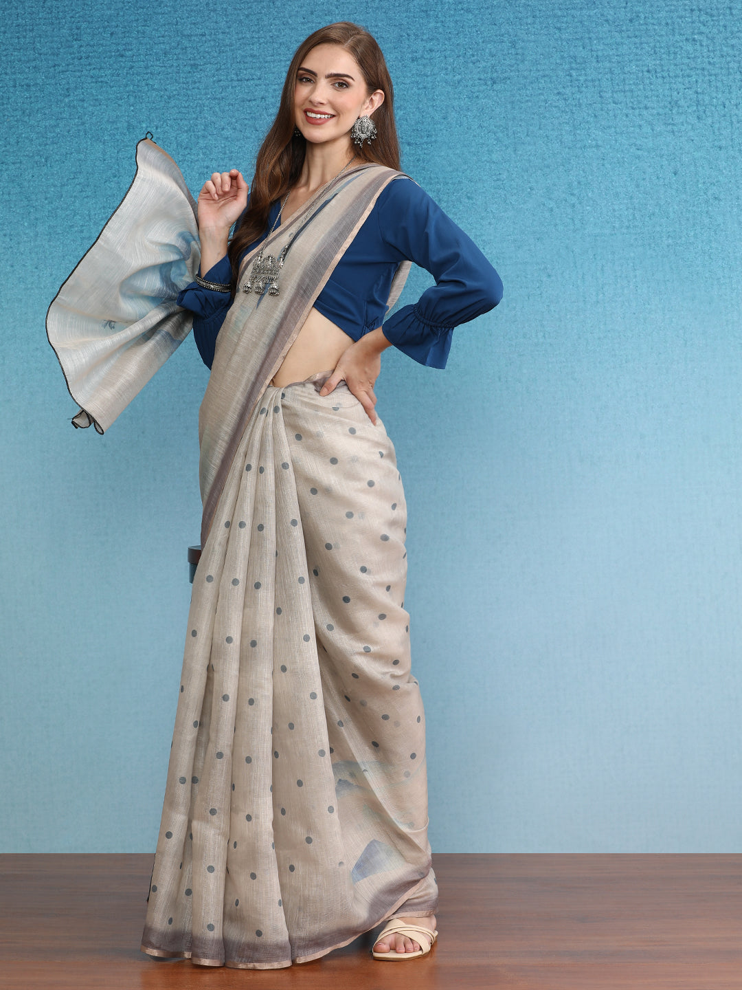 Cotton Zari Tissue Printed Saree