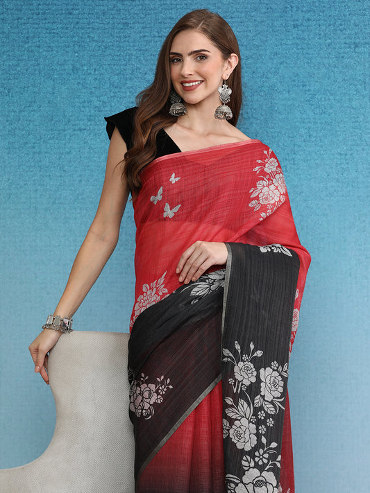 Cotton Zari Tissue Printed Saree