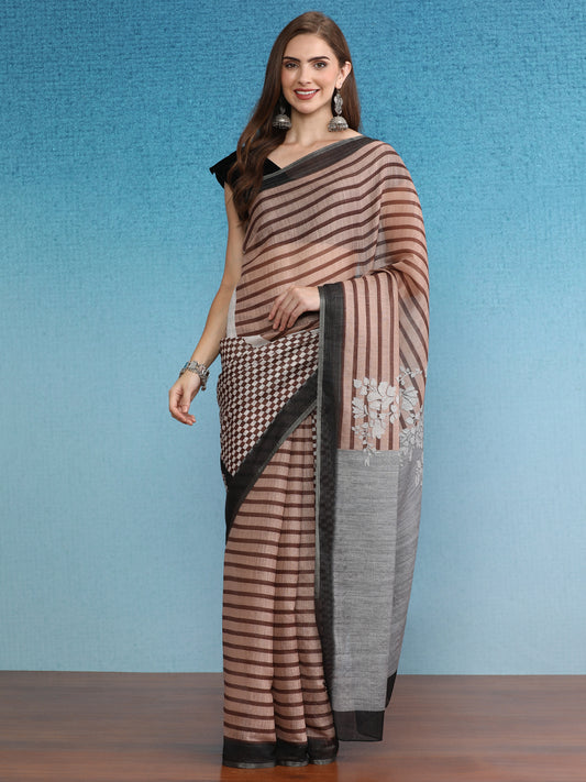 Cotton Zari Tissue Printed Saree