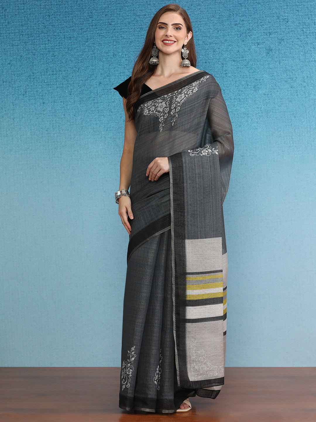 Cotton Zari Tissue Printed Saree