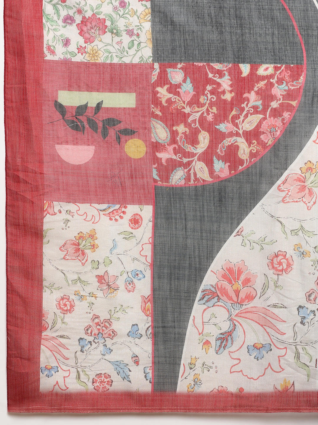 Cotton Zari Tissue Printed Saree