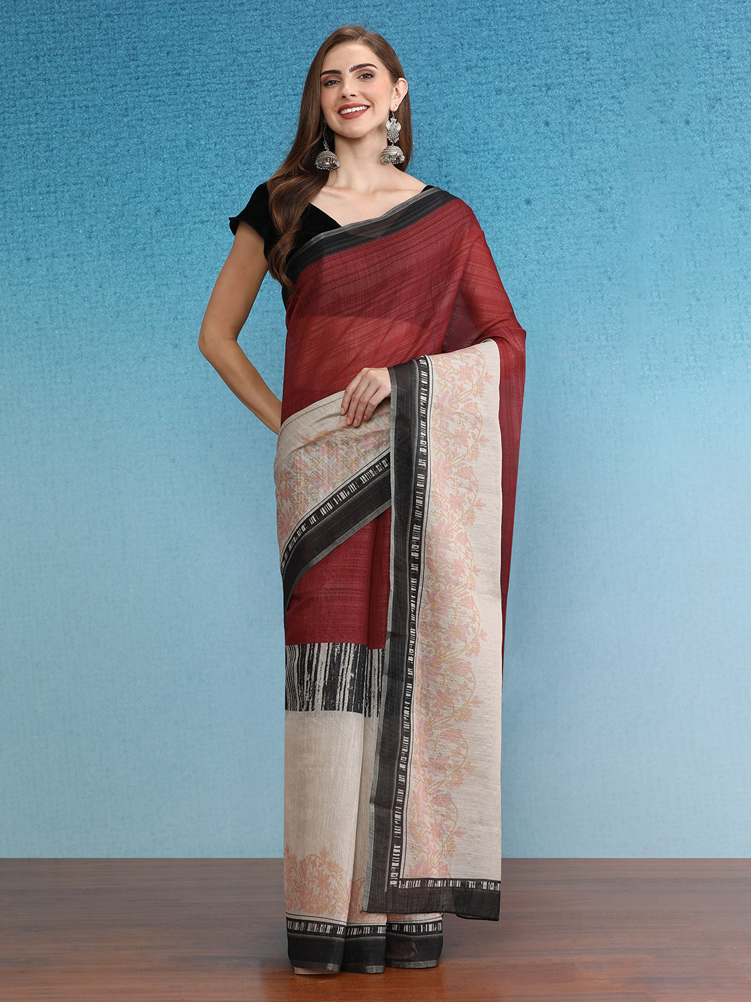 Cotton Zari Tissue Printed Saree