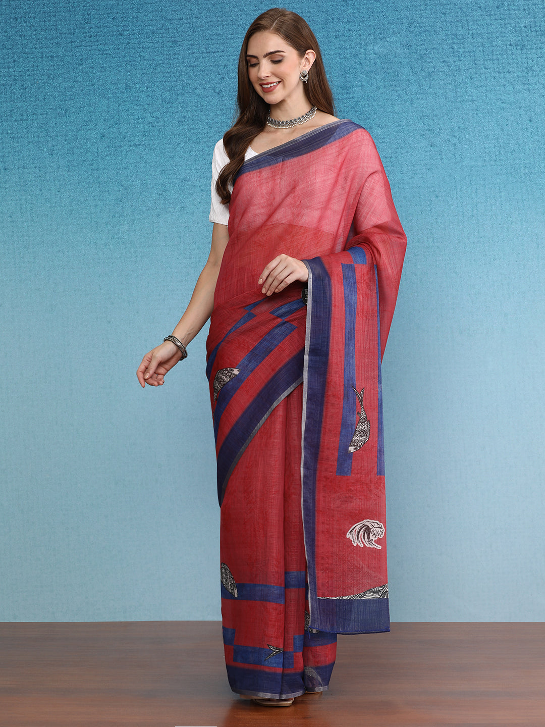 Cotton Zari Tissue Printed Saree