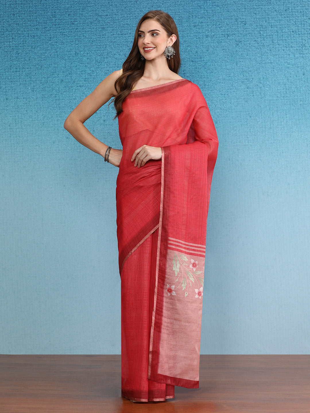 Cotton Zari Tissue Printed Saree
