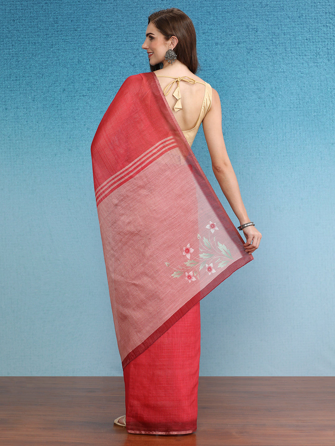 Cotton Zari Tissue Printed Saree