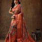 Kanjeevaram Pattu Zari Woven Border Digital Printed Saree