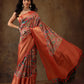 Kanjeevaram Pattu Zari Woven Border Digital Printed Saree