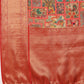 Kanjeevaram Pattu Zari Woven Border Digital Printed Saree