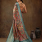 Kanjeevaram Pattu Zari Woven Border Digital Printed Saree