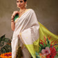Onam Special Floral Printed Silk Kasavu Saree