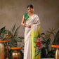 Onam Special Floral Printed Silk Kasavu Saree