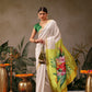 Onam Special Floral Printed Silk Kasavu Saree