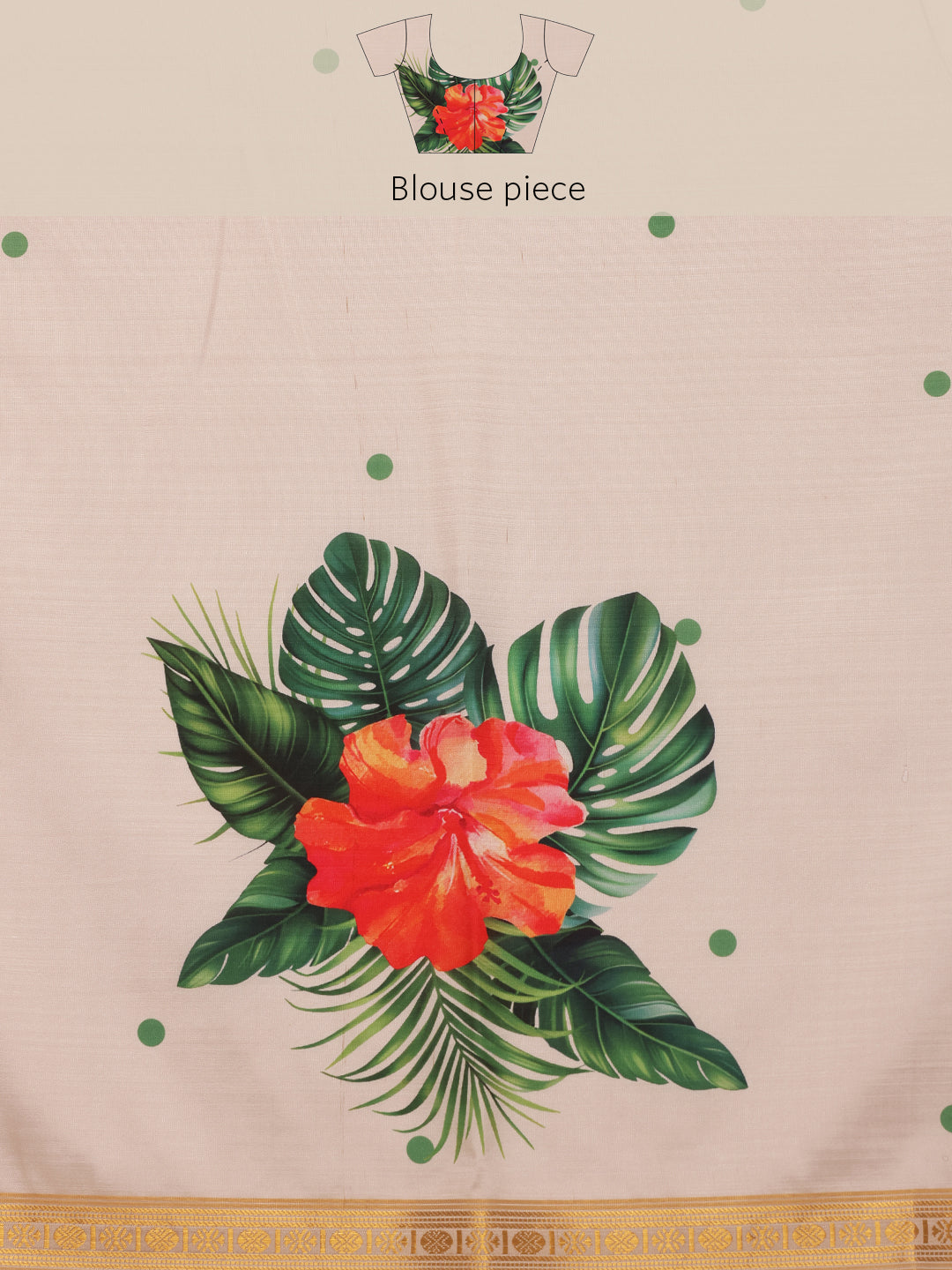 Onam Special Floral Printed Silk Kasavu Saree