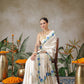 Digital Printed Soft Silk Kasavu Type Floral Saree With Printed Blouse