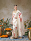 Onam Special Digital Printed Soft Silk Kasavu Saree With Printed Blouse