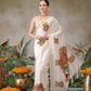 Kathakali Mural Printed Kerla Kasavu Art Silk Saree With Printed Blouse