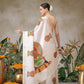 Kathakali Mural Printed Kerla Kasavu Art Silk Saree With Printed Blouse